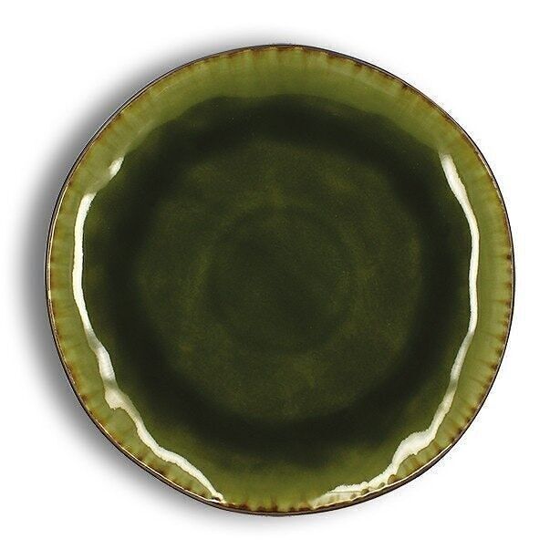 Assiette plate 27,5cm en grès vert