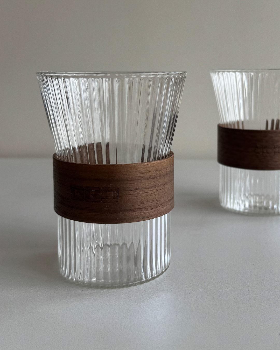 Lot de 2 tasses Karl 250ml en verre borosilicate transparent