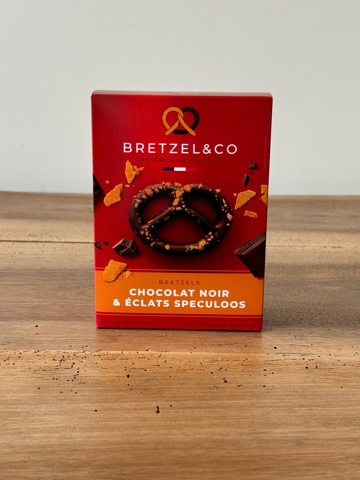 Bretzel chocolat noir - éclats de spéculoos 100g