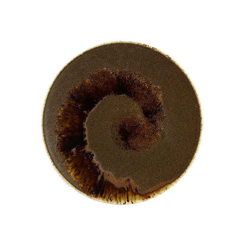Assiette plate en porcelaine marron 27cm SATURNE