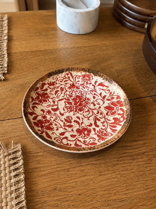 Assiette à dessert en porcelaine rouge 20cm PALAZZO