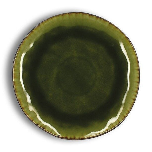 Assiette plate  27,5cm en grès vert