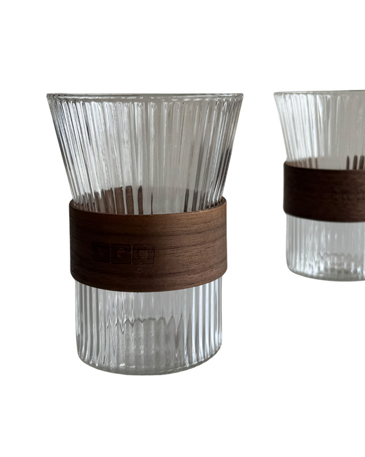 Lot de 2 tasses Karl 250ml en verre borosilicate transparent