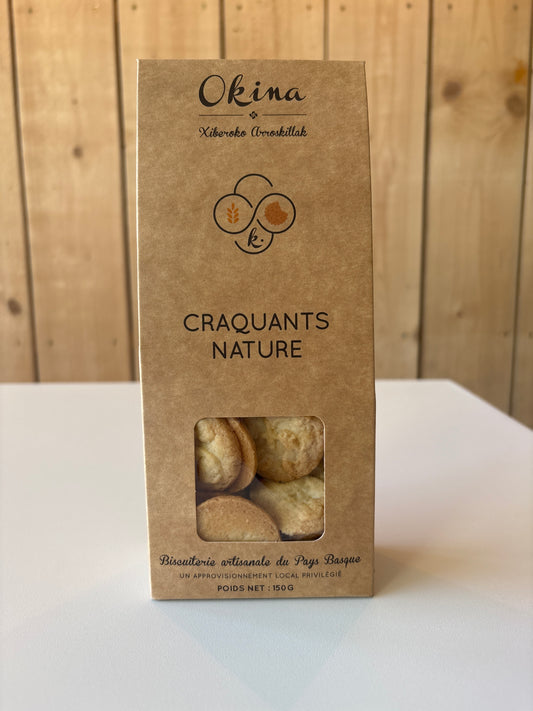 Biscuits Craquants nature en étui 150g - fabriqués artisanalement au Pays-Basque