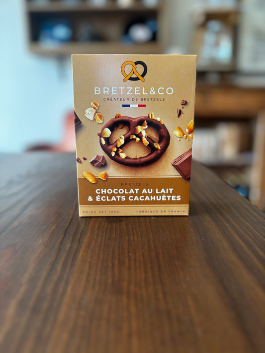 Bretzel chocolat lait - Éclats de Cacahuètes 100g