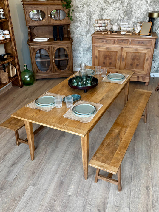 Table de ferme « Sidonie » (298) avec 2 bancs (299)