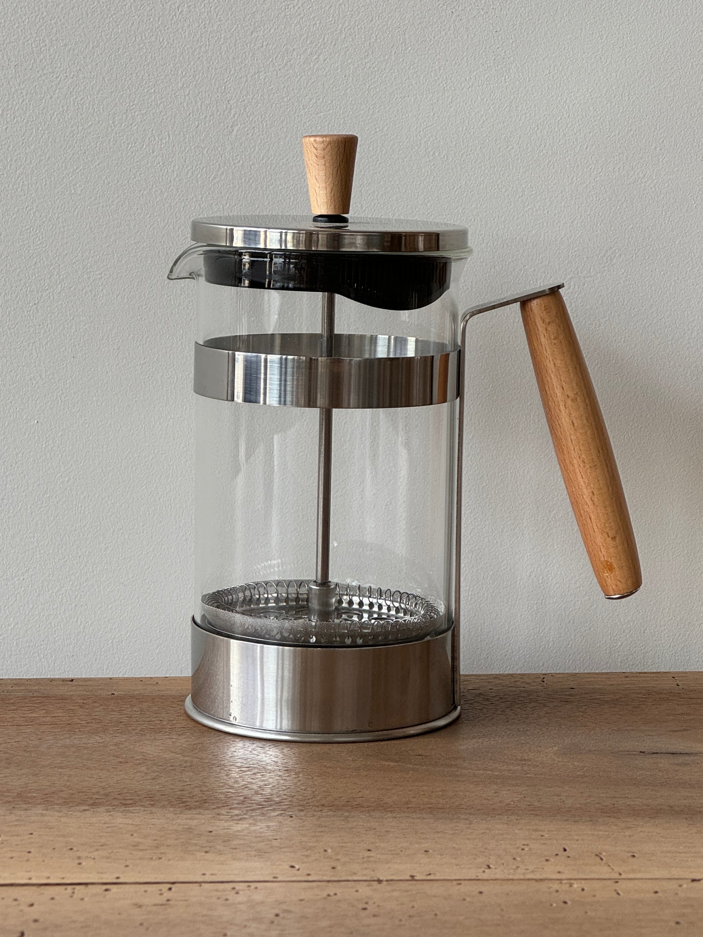 Cafetière à Piston en Verre et Bois