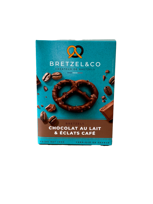 Bretzel chocolat au lait et éclats de café