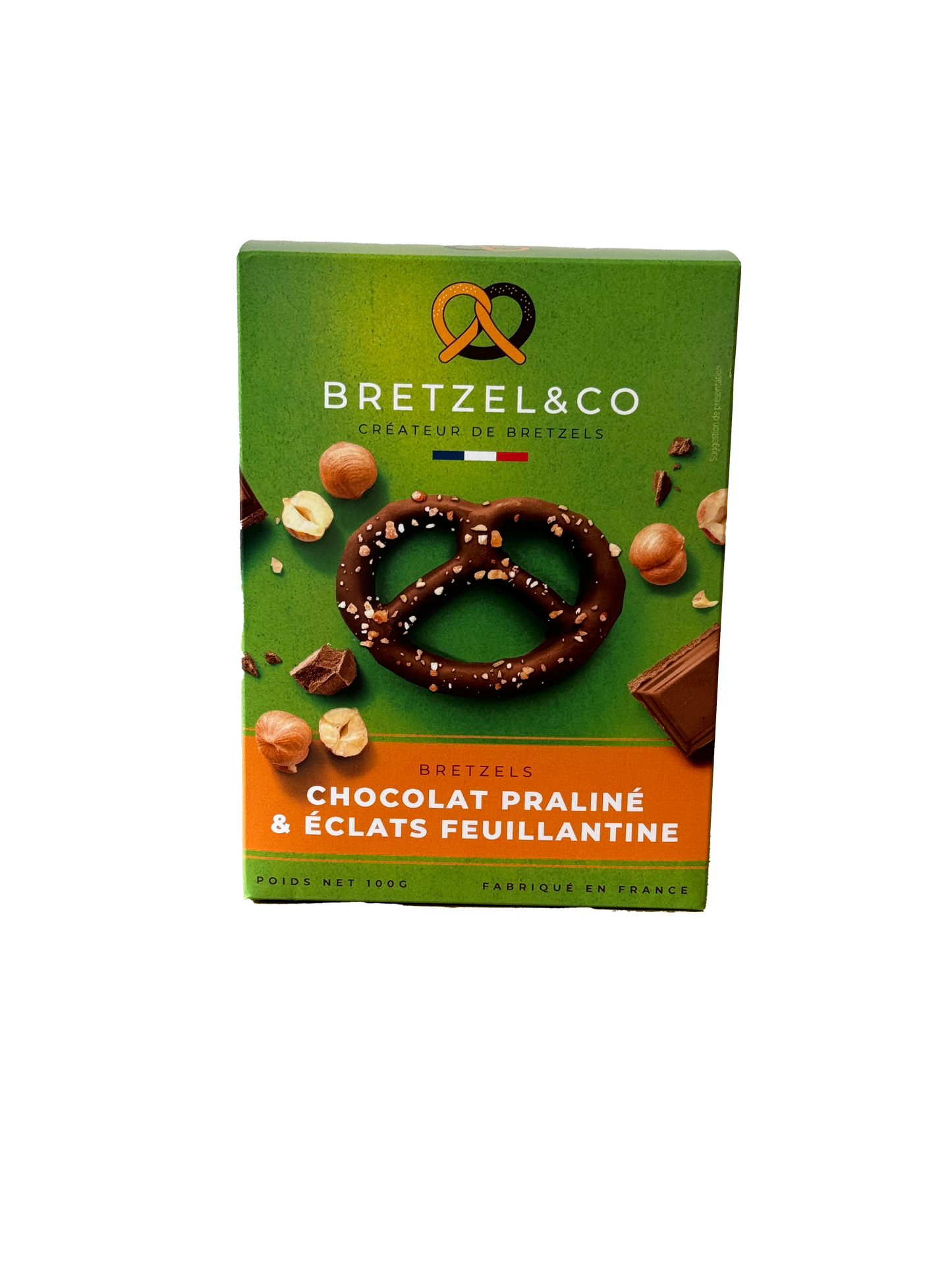 Bretzel chocolat praliné et éclats de feuillantine