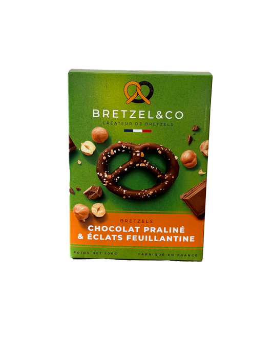 Bretzel chocolat praliné et éclats de feuillantine