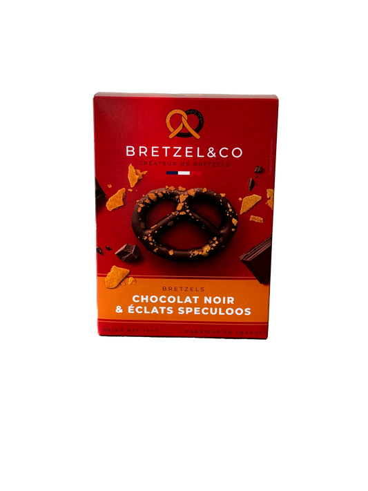 Bretzel chocolat noir - éclats de spéculoos 100g