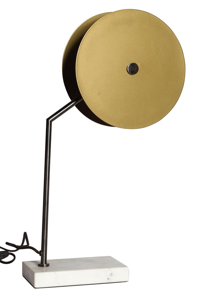 Lampe Disque d'or base marbre